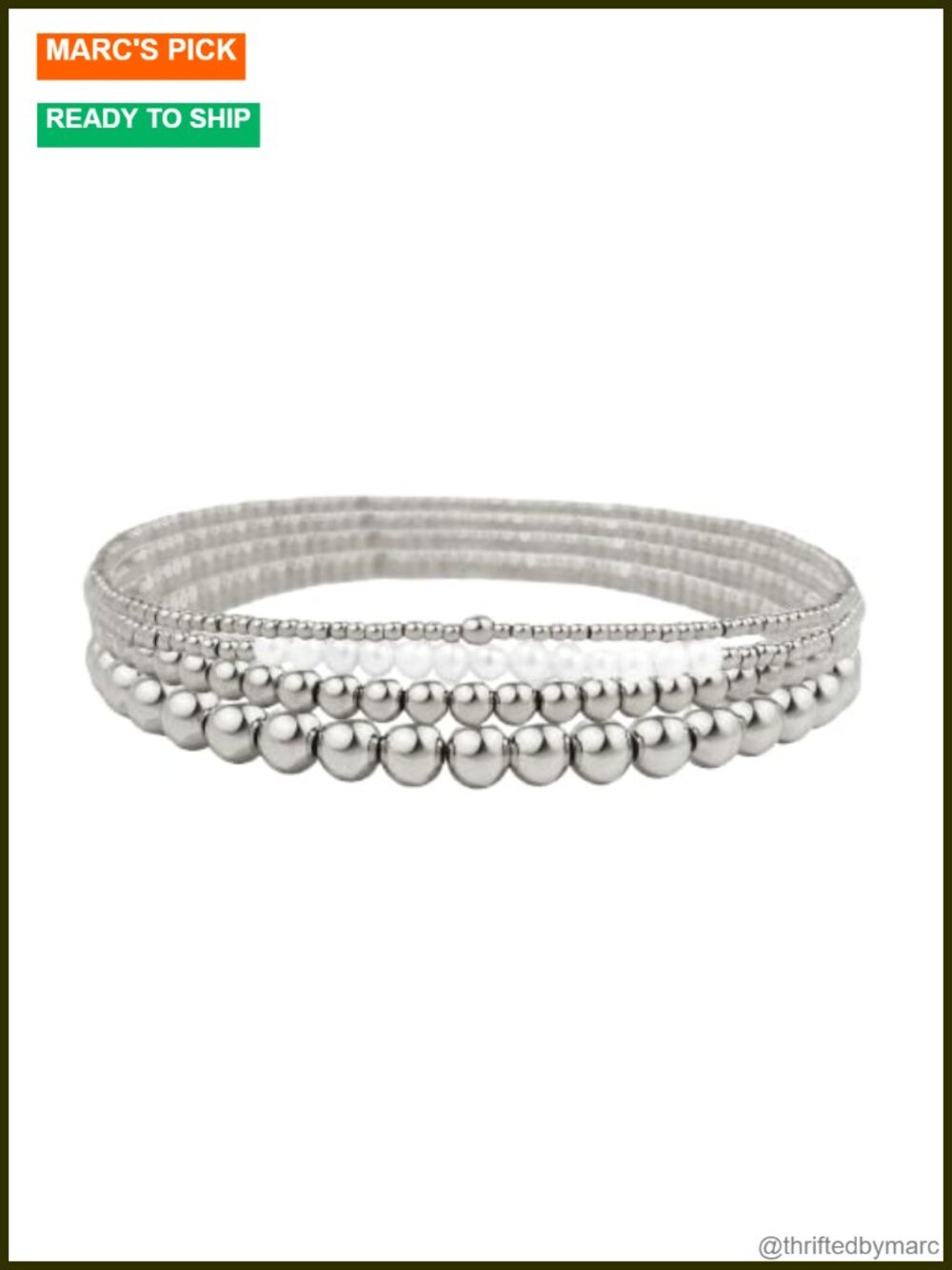 Freshwater Pearl & 18k Gold Plated Stretch Bracelet Stacking Set